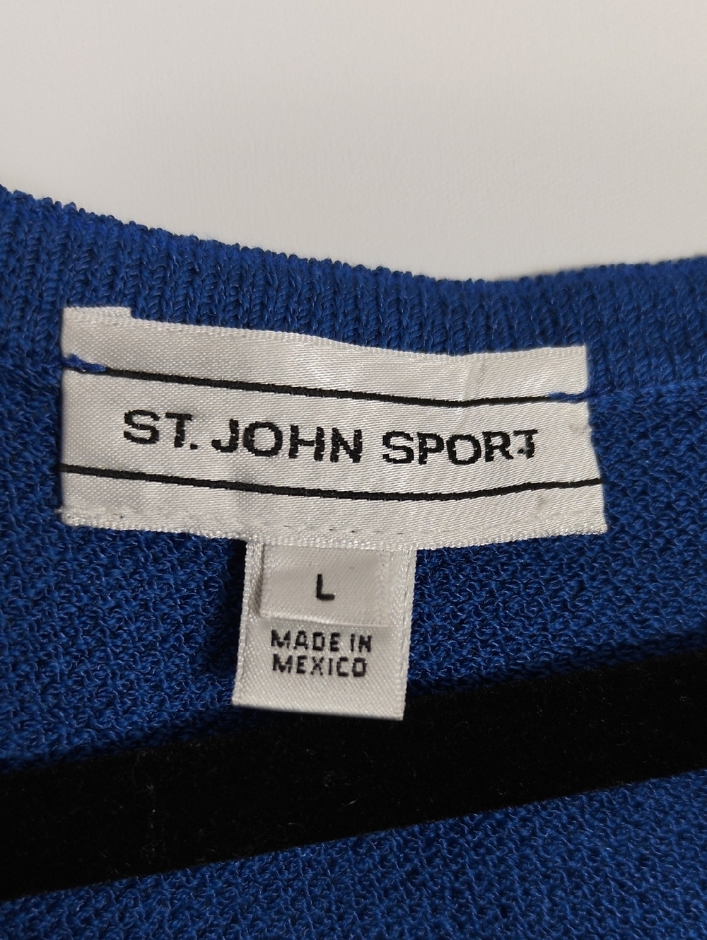 ST. JOHN Sport Vintage Santana Knit Scoop Neck Cobalt Blue Shell Tank Top Size L - Picture 2 of 16